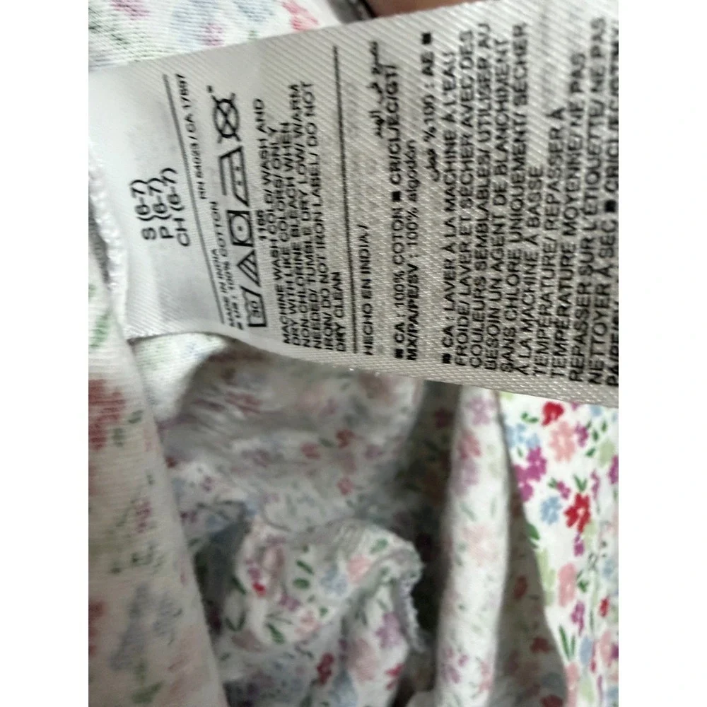 Old Navy Girls Floral Short Sleeve Dress Small 6-7 Cottagecore Spring